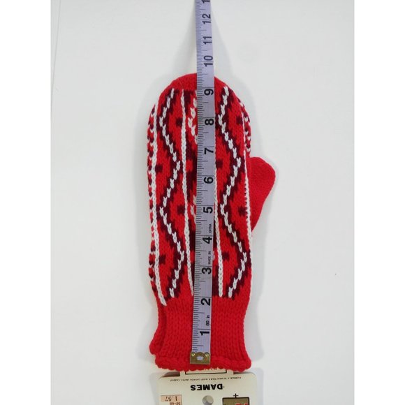 Vintage Kmart cute Mittens Ladies One Size Red & White NEW OLD STOCK - Picture 4 of 4